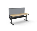 Rapidline Boost Plus Single Sided Workstation 1200 x 750mm with Screen and Cable Tray Natural Oak / Black Satin
