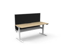 Rapidline Boost Plus Single Sided Workstation 1800 x 750mm with Screen and Cable Tray Natural Oak / White Satin