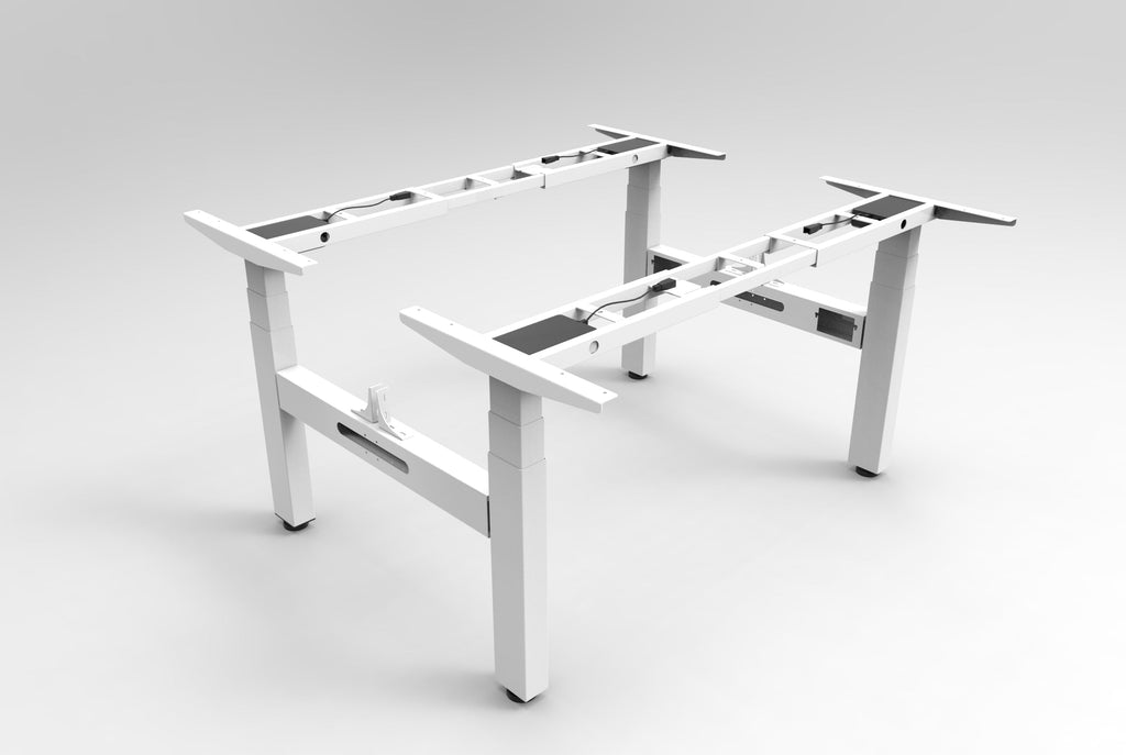 Rapidline Height Adjustable Frame Only White for Boost Plus Back to Back Workstation