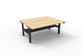 Rapidline Boost Plus Back to Back Workstation 1800 x 750mm with Cable Tray Natural Oak / Black Satin