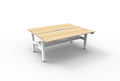 Rapidline Boost Plus Back to Back Workstation 1800 x 750mm with Cable Tray Natural Oak / White Satin
