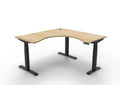Rapidline Boost Plus Corner Workstation 1500 x 1500 x 750mm Natural Oak / Black Satin