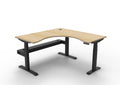 Rapidline Boost Plus Corner Workstation 1500 x 1500 x 750mm with Cable Tray Natural Oak / Black Satin