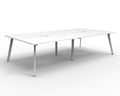 Rapidline Eternity Back to Back 4 Person Workstation 1800 x 750mm Natural White / White Satin