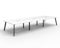 Rapidline Eternity Back to Back 6 Person Workstation 1500 x 750mm Natural White / Black Satin
