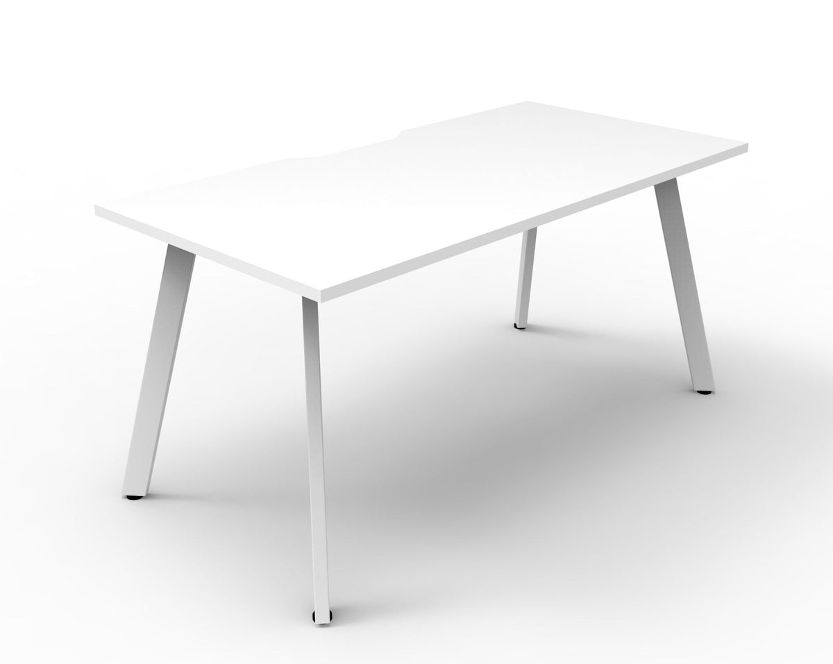 Rapidline Eternity Single Sided Workstation 1500 x 750mm Natural White / White Satin