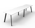 Rapidline Eternity Single Sided 2 Person Workstation 1500 x 750mm Natural White / Black Satin