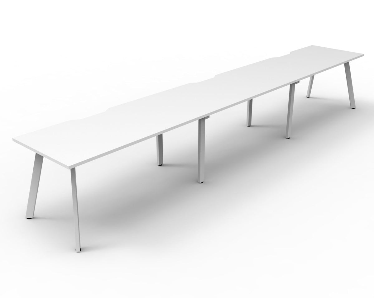 Rapidline Eternity Single Sided 3 Person Workstation 1500 x 750mm Natural White / White Satin