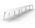 Rapidline Eternity Single Sided 4 Person Workstation 1200 x 750mm Natural White / White Satin