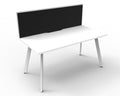 Rapidline Eternity Single Sided Workstation 1200 x 750mm with Screen Natural White / White Satin