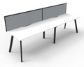 Rapidline Eternity Single Sided 2 Person Workstation 1200 x 750mm with Screen Natural White / Black Satin