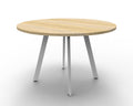 Rapidline Eternity Round Meeting Table 1200mm Diameter Natural Oak / White