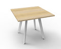 Rapidline Eternity Square Meeting Table 900 x 900mm Natural Oak / White Satin