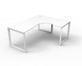 Rapidline Deluxe Rapid Infinity Corner Workstation Loop Leg 1800 x 1800 x 750mm Natural White / White Satin