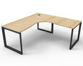 Rapidline Deluxe Rapid Infinity Corner Workstation Loop Leg 1800 x 1800 x 750mm Natural Oak / Black Satin