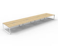 Rapidline Deluxe Infinity Back to Back 8 Person Workstation Loop Leg 1200 x 750mm Natural Oak / White Satin