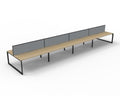Rapidline Deluxe Infinity Back to Back 8 Person Workstation Loop Leg 1200 x 750mm with Screen Natural Oak / Black Satin
