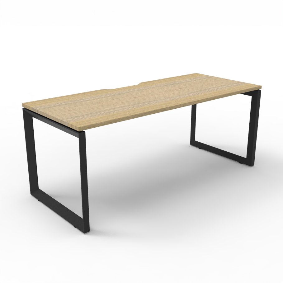 Rapidline Deluxe Infinity Single Sided 3 Person Workstation Loop Leg 1800 x 750mm Natural Oak / White Satin