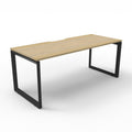 Rapidline Deluxe Infinity Single Sided Workstation Loop Leg 1800 x 750mm Natural White / Black Satin