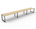 Rapidline Deluxe Infinity Single Sided 3 Person Workstation Loop Leg 1500 x 750mm Natural Oak / Black Satin