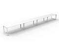 Rapidline Deluxe Infinity Single Sided 4 Person Workstation Loop Leg 1500 x 750mm Natural White / White Satin