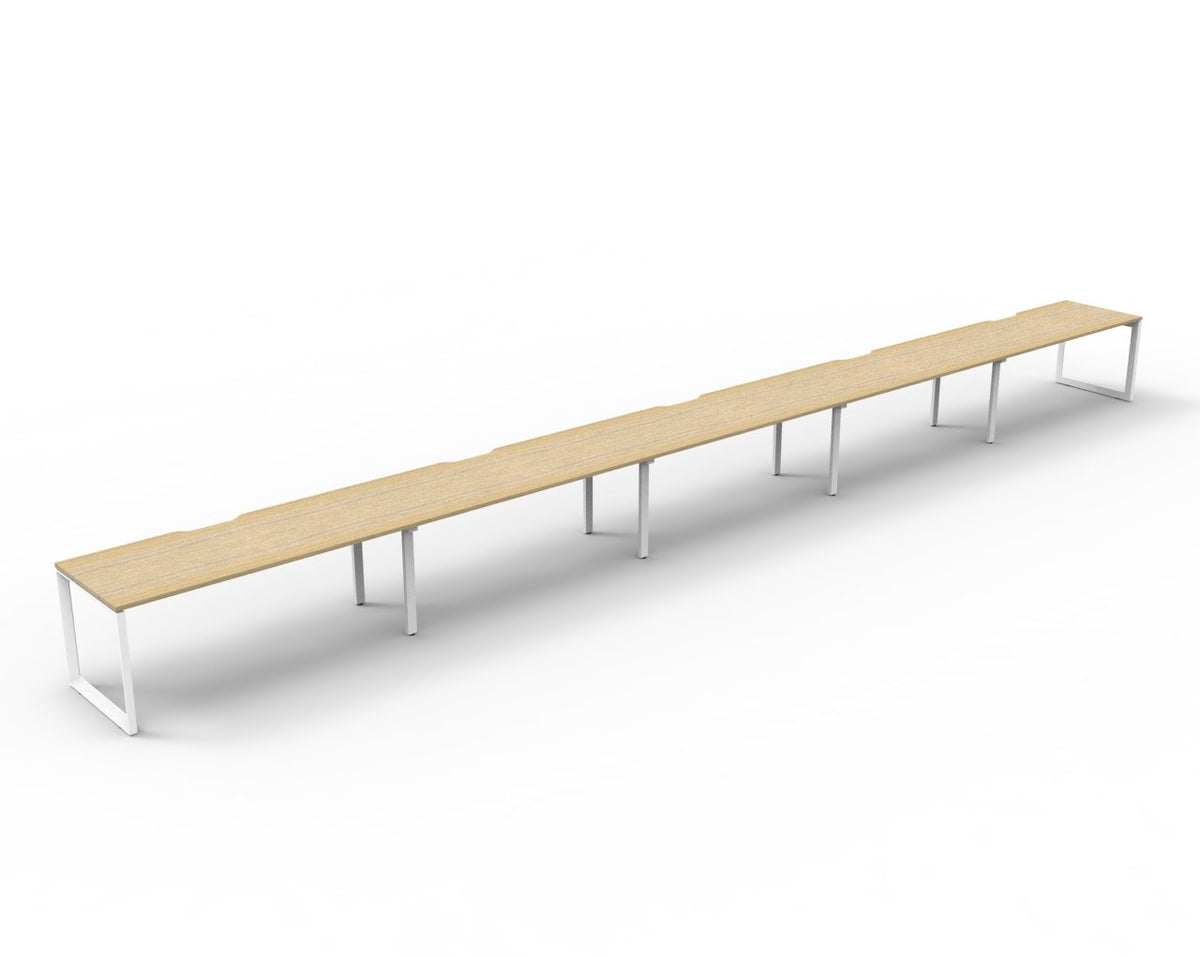 Rapidline Deluxe Infinity Single Sided 3 Person Workstation Loop Leg 1200 x 750mm Natural White / White Satin