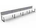 Rapidline Deluxe Infinity Single Sided 4 Person Workstation Loop Leg 1800 x 750mm with Screen Natural White / Black Satin