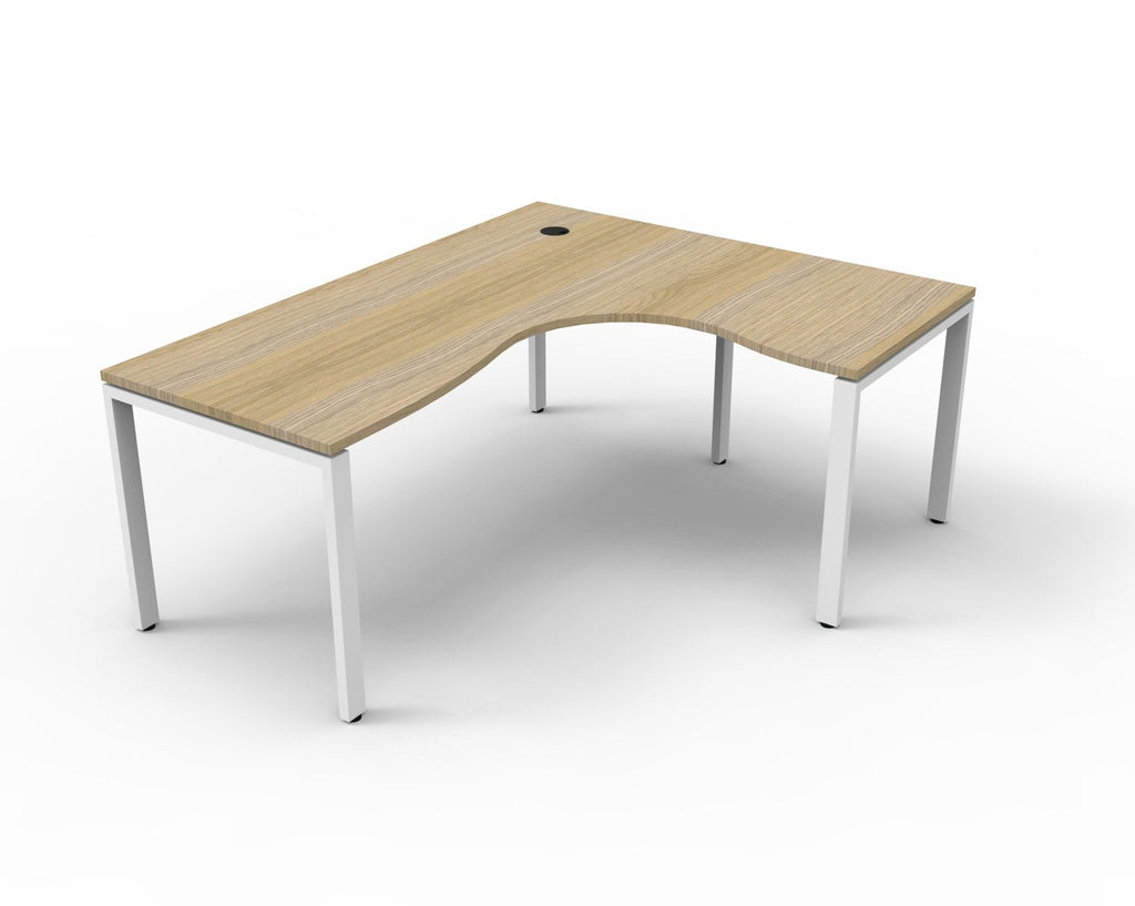 Rapidline Deluxe Infinity Corner Workstation 1500 x 1500 x 750mm Natural Oak / Black Satin