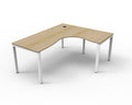 Rapidline Deluxe Infinity Corner Workstation 1800 x 1800 x 750mm Natural Oak / White Satin