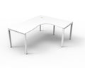 Rapidline Deluxe Infinity Corner Workstation 1500 x 1500 x 750mm Natural White / White Satin