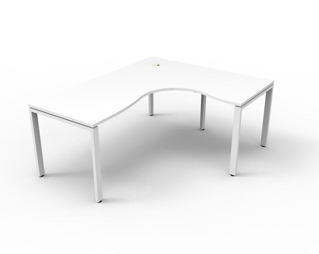 Rapidline Deluxe Infinity Corner Workstation 1800 x 1800 x 750mm Natural Oak / White Satin