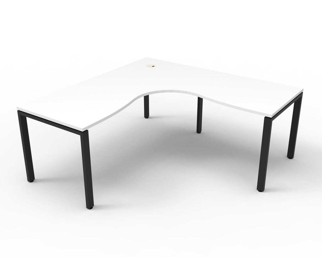 Rapidline Deluxe Infinity Corner Workstation 1500 x 1500 x 750mm Natural Oak / Black Satin