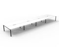 Rapidline Deluxe Infinity Back to Back 8 Person Workstation Profile Leg 1800 x 750mm Natural White / Black Satin