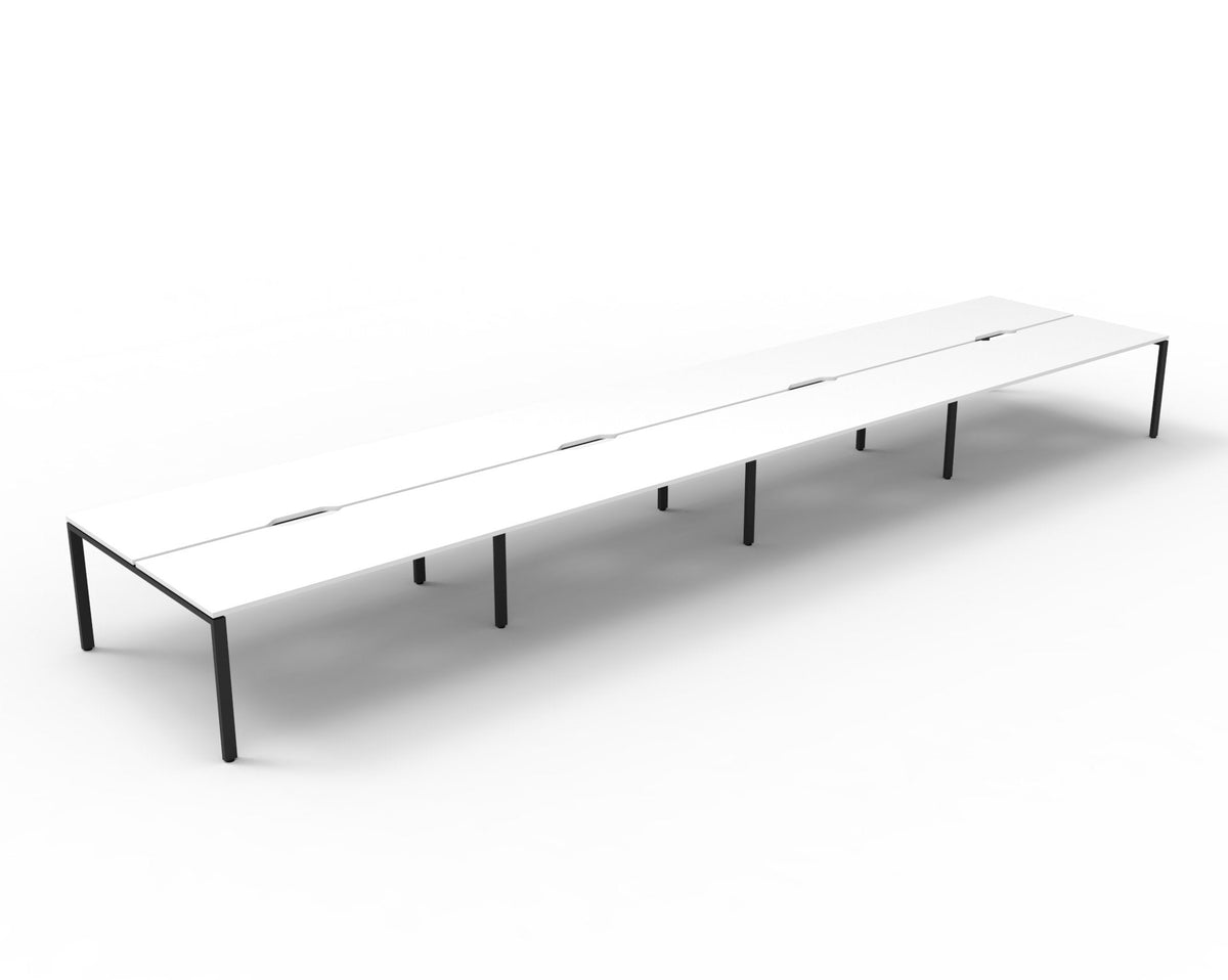 Rapidline Deluxe Infinity Back to Back 8 Person Workstation Profile Leg 1800 x 750mm Natural White / Black Satin