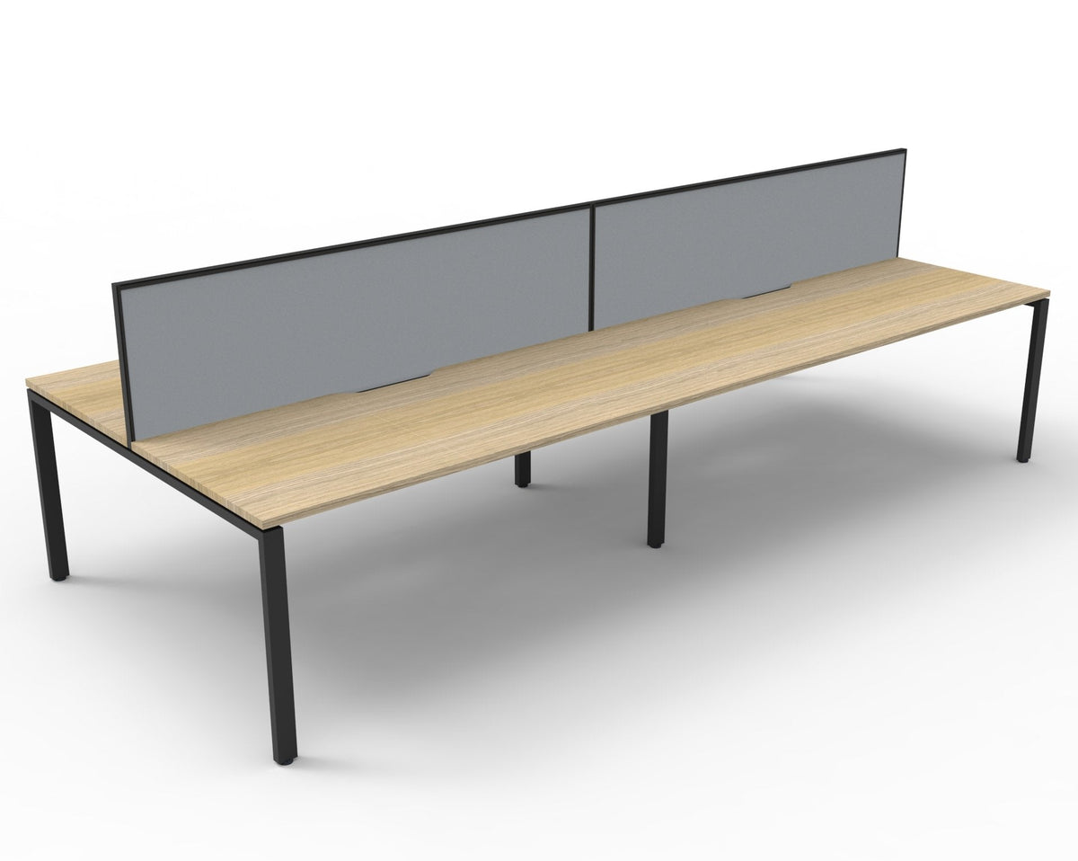 Rapidline Deluxe Infinity Back to Back 4 Person Workstation Profile Leg 1800 x 750mm Natural White / White Satin