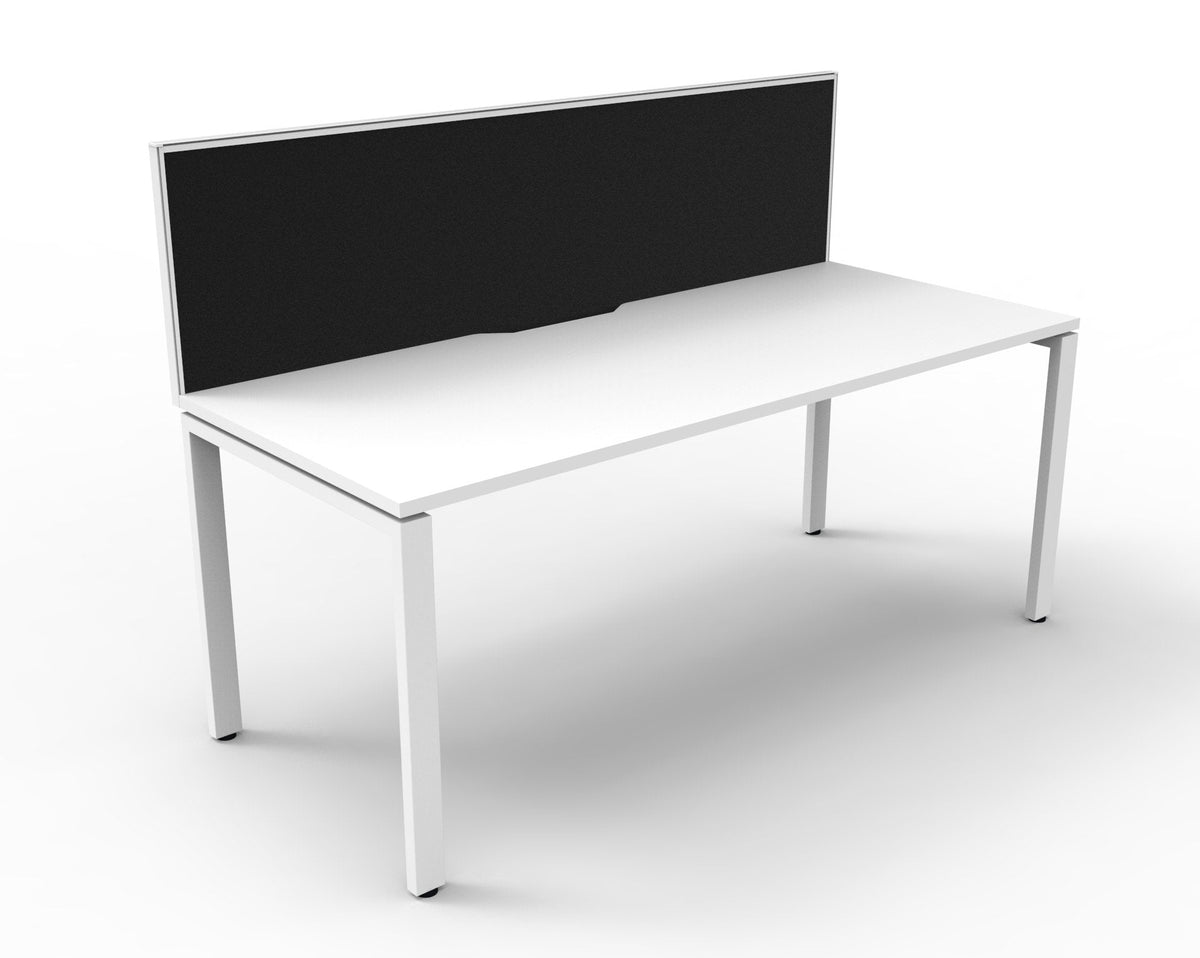 Rapidline Deluxe Infinity Single Sided Workstation Profile Leg 1800 x 750mm Natural White / White Satin