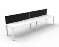 Rapidline Deluxe Infinity Single Sided 2 Person Workstation Profile Leg 1200 x 750mm with Screen Natural White / White Satin