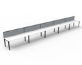 Rapidline Deluxe Infinity Single Sided 5 Person Workstation Profile Leg 1500 x 750mm with Screen Natural White / Black Satin