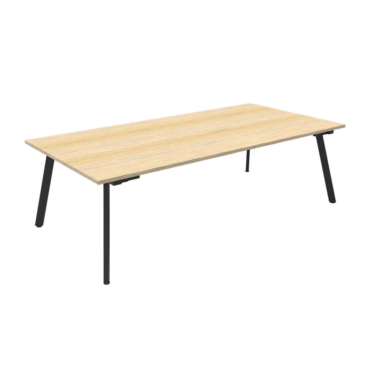 Rapidline Eternity Rectangle Meeting and Boardroom Table 3200 x 1200mm Beech / Black Satin