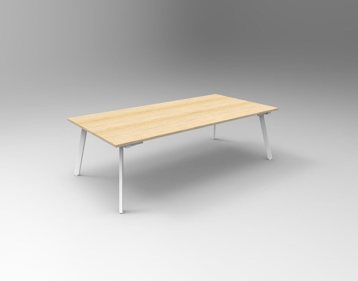 Rapidline Eternity Rectangle Meeting and Boardroom Table 2400 x 1200mm Cherry / White Satin