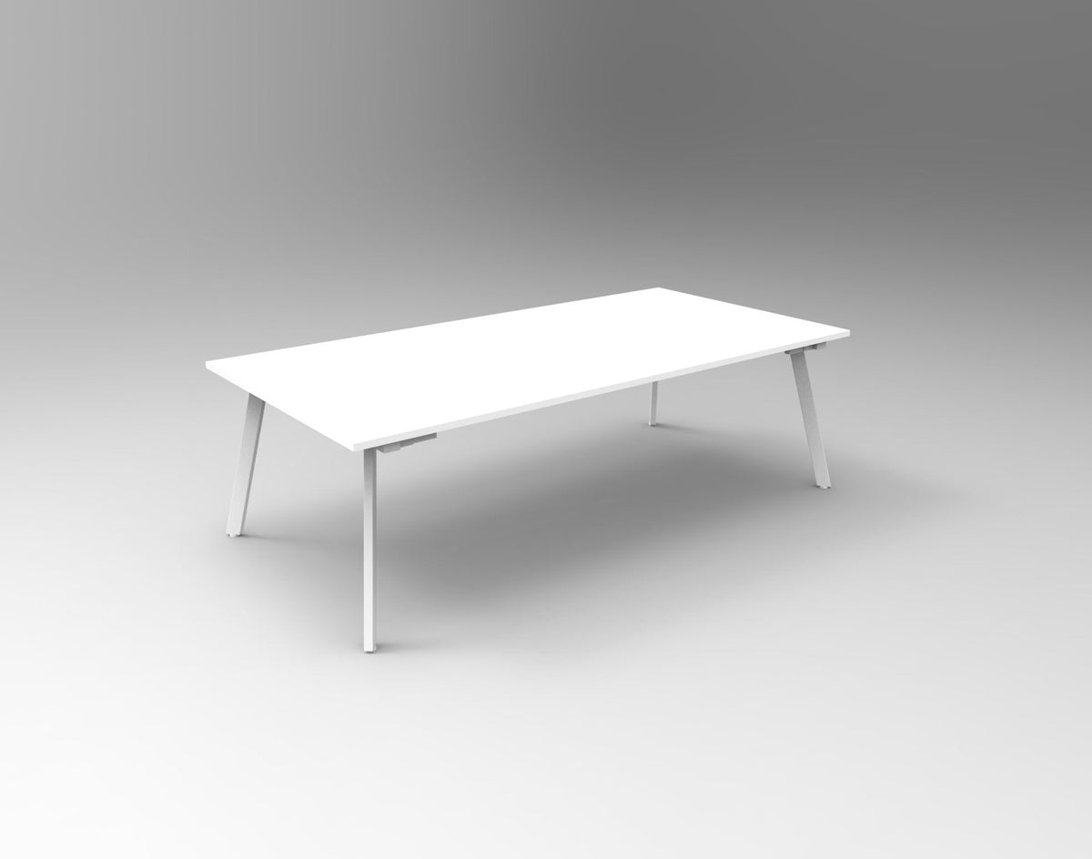Rapidline Eternity Rectangle Meeting and Boardroom Table 3200 x 1200mm Beech / White Satin
