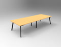 Rapidline Eternity Rectangle Meeting and Boardroom Table 3200 x 1200mm Beech / Black Satin