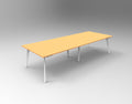 Rapidline Eternity Rectangle Meeting and Boardroom Table 3200 x 1200mm Beech / White Satin