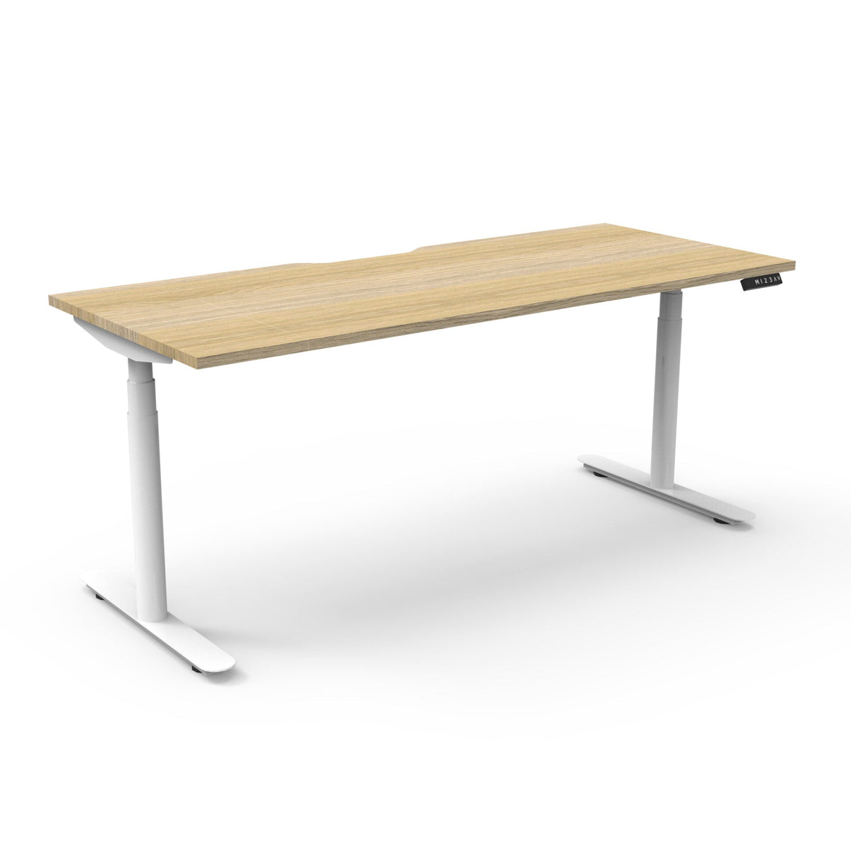 Rapidline Halo Plus Single Sided Workstation 1200 x 750mm Natural Oak / White Satin