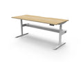 Rapidline Halo Plus Single Sided Workstation 1200 x 750mm with Cable Tray Natural Oak / White Satin