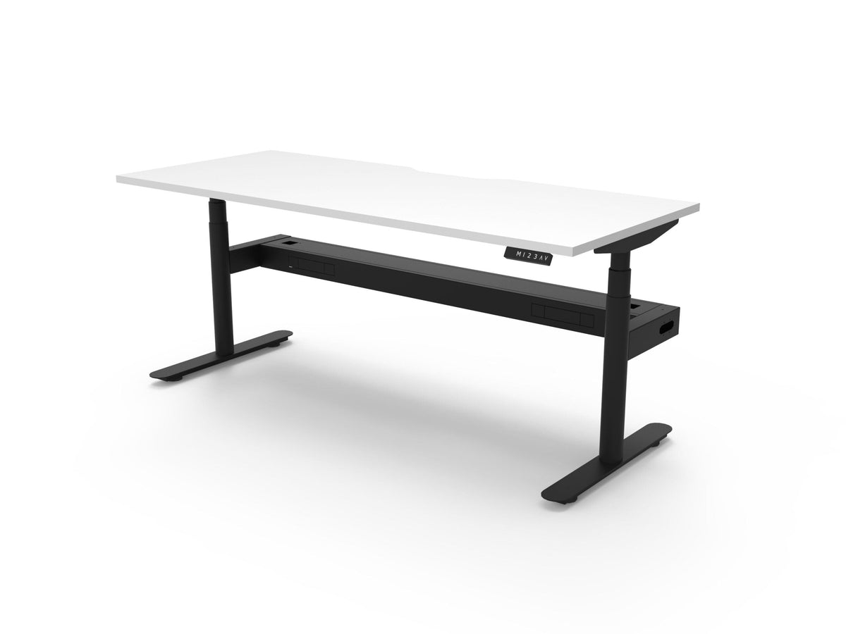 Rapidline Halo Plus Single Sided Workstation 1200 x 750mm with Cable Tray Natural White / Black Satin