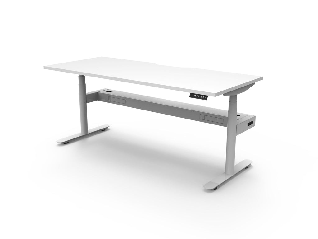 Rapidline Halo Plus Single Sided Workstation 1500 x 750mm with Cable Tray Natural White / White Satin
