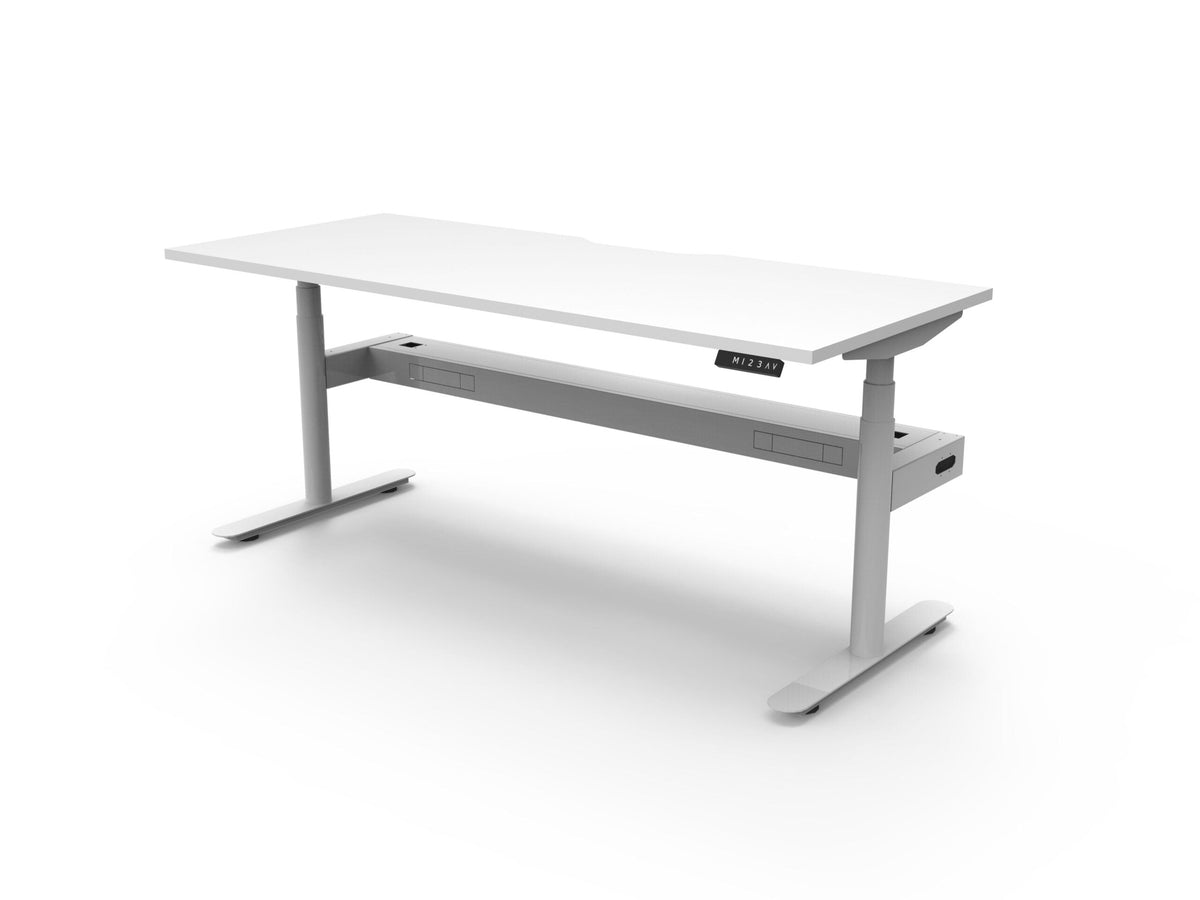 Rapidline Halo Plus Single Sided Workstation 1500 x 750mm with Cable Tray Natural White / White Satin