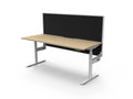 Rapidline Halo Plus Single Sided Workstation 1500 x 750mm with Screen Natural Oak / White Satin