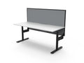 Rapidline Halo Plus Single Sided Workstation 1200 x 750mm with Screen Natural White / Black Satin